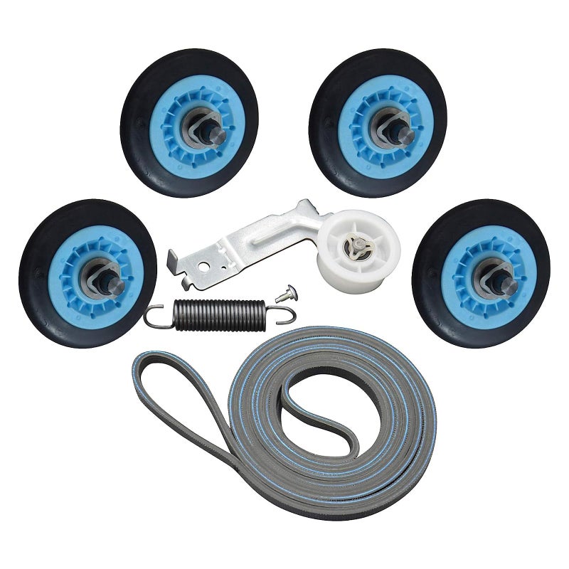 ATMA SUPPLY Upgraded Dryer Repair Kit Compatible with Samsung Includes DC97-16782A Drum Roller DC93-00634A Pulley DC61-01215B Spring 6602-001655 Belt Replaces AP5325135 AP6038887 PS4221885 PS4133825 - Image 1